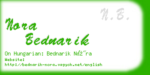 nora bednarik business card